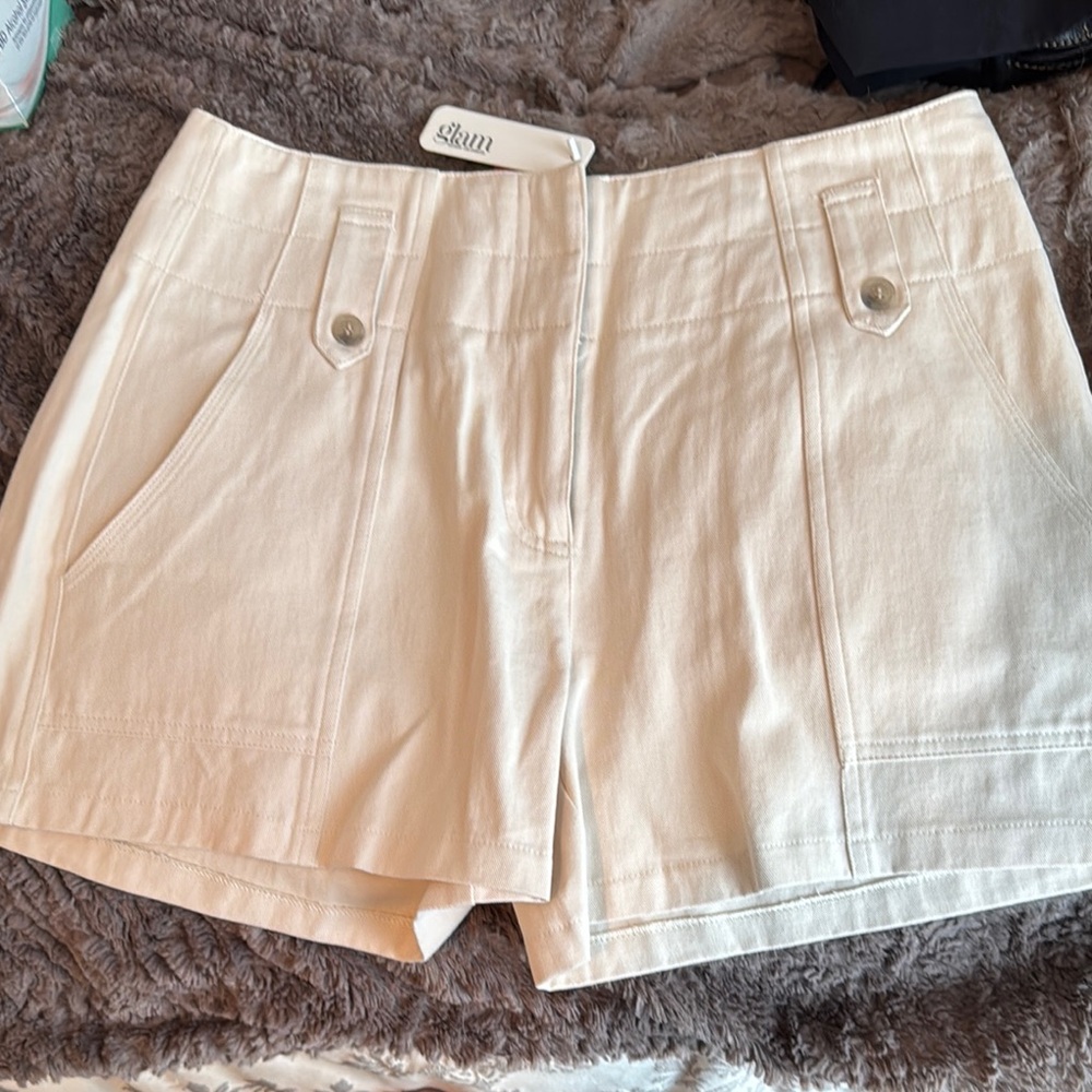 Glam Cream Cargo Shorts Relaxed Fit Summer Essential